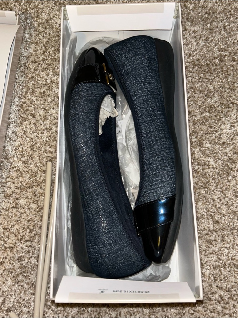 Anne Klein Metallic Navy Blue Ballet Flats - Picture 10 of 12